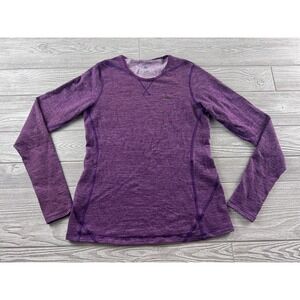 Odlo Womens Purple Merino Wool Blend Long Sleeve Base Layer Top Size L